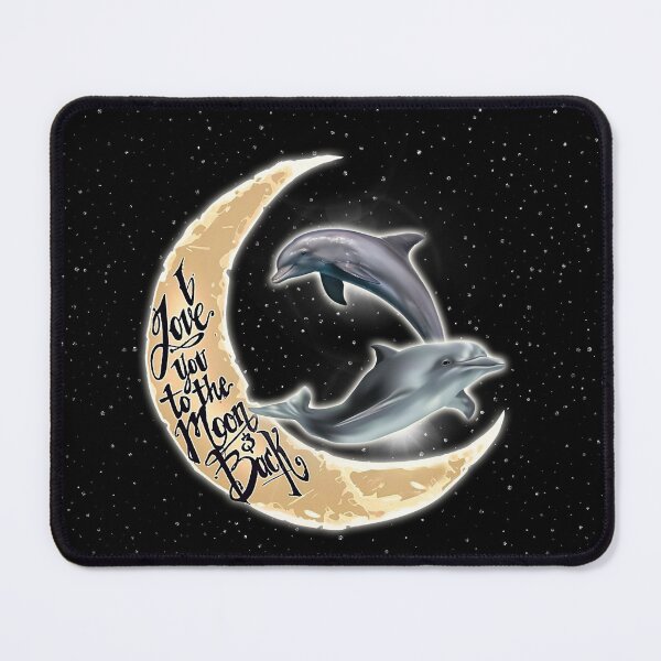 Item preview, Dolphin Love You To The Moon Black designed and sold by VannaShanha.