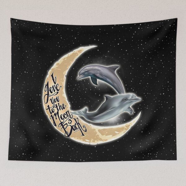 Item preview, Dolphin Love You To The Moon Black designed and sold by VannaShanha.