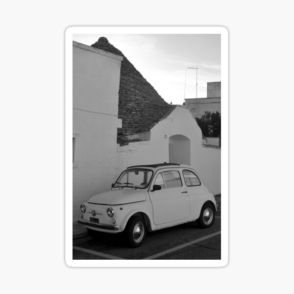 Fiat 500 beside a Trullo, Puglia Sticker