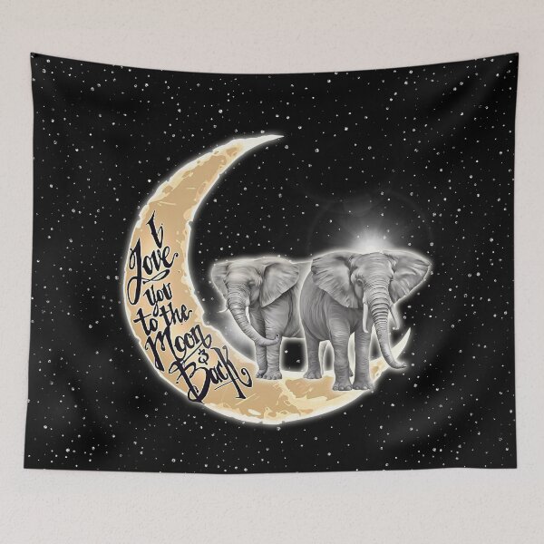 Item preview, Elephant Love You To The Moon Black designed and sold by VannaShanha.