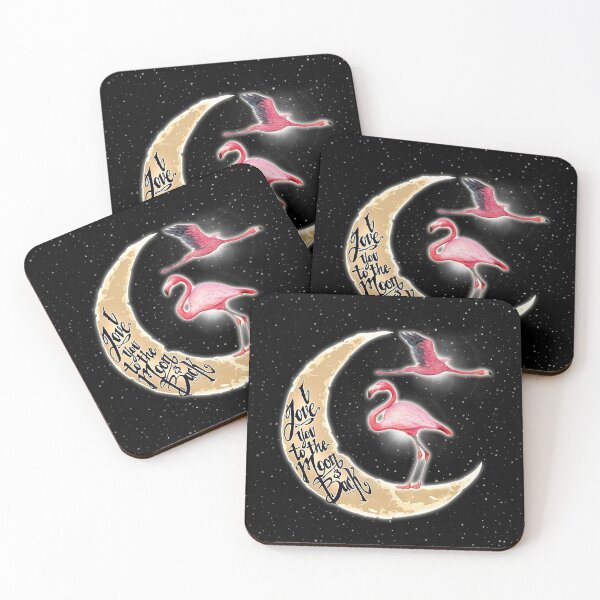 Item preview, Flamingo Love You To The Moon Black designed and sold by VannaShanha.