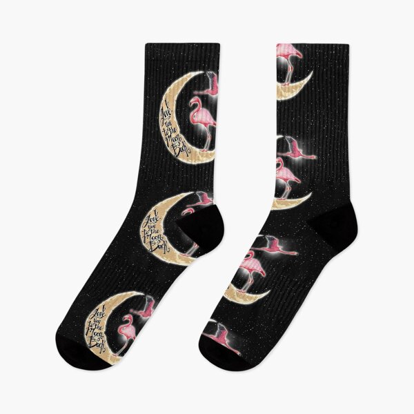 Item preview, Flamingo Love You To The Moon Black designed and sold by VannaShanha.