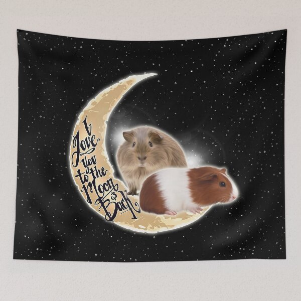 Item preview, Guinea Pig Love You To The Moon Black designed and sold by VannaShanha.