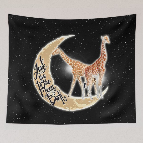Item preview, Giraffe Love You To The Moon Black designed and sold by VannaShanha.