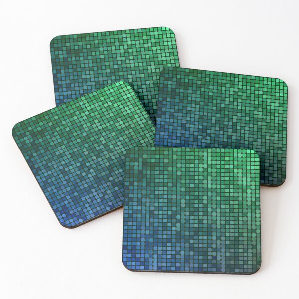 Item preview,  Aqua & Teal Glitter Grid Design designed and sold by DeYoungFashion.