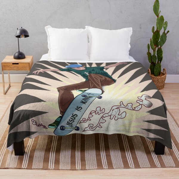 Item preview, Pop Art, Retro, Skateboarding with Jesus is King Under the Deck. Christian Design designed and sold by TheKingdomAttic.