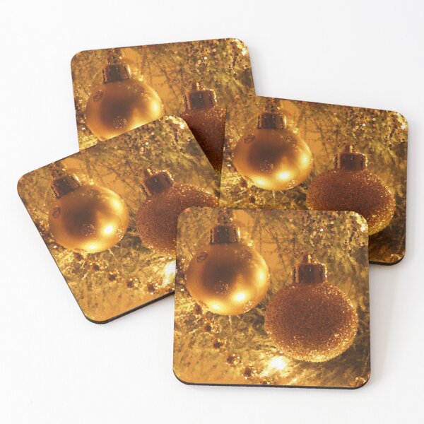 Item preview, Golden Christmas Bulbs designed and sold by MathenaArt.