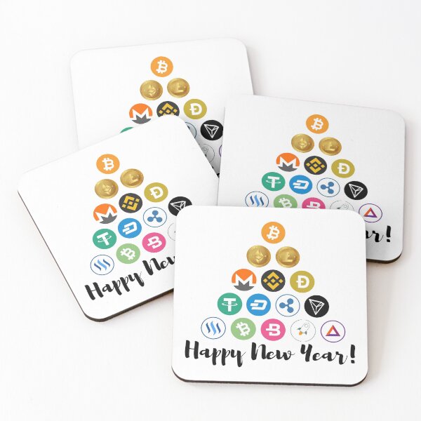 Item preview, Happy New Year with crypto logos designed and sold by RoHFF.