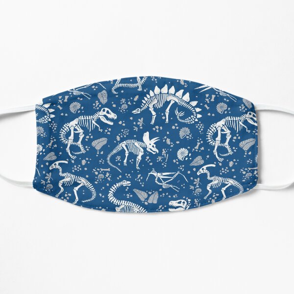 Excavated Dinosaur Fossils in Blue Flat Mask
