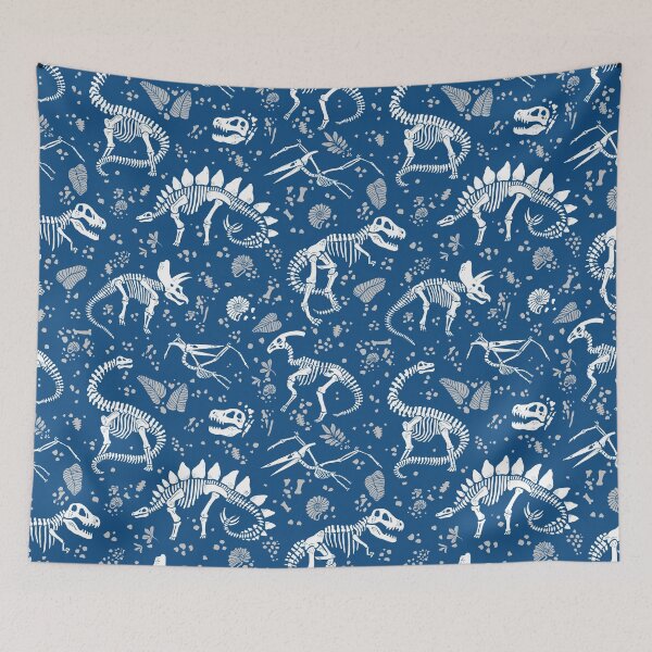 Item preview, Excavated Dinosaur Fossils in Blue designed and sold by latheandquill.