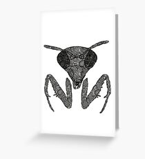 Praying Mantis Paisley design Greeting Card