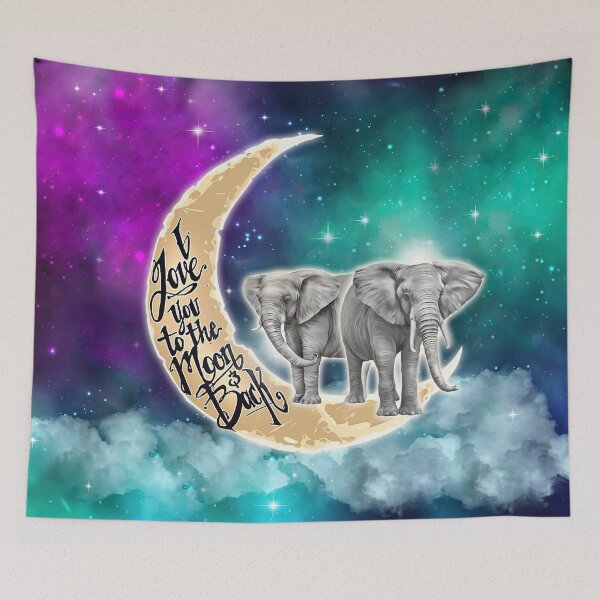 Item preview, Elephant Galaxy Love You To The Moon designed and sold by LucianaShop.
