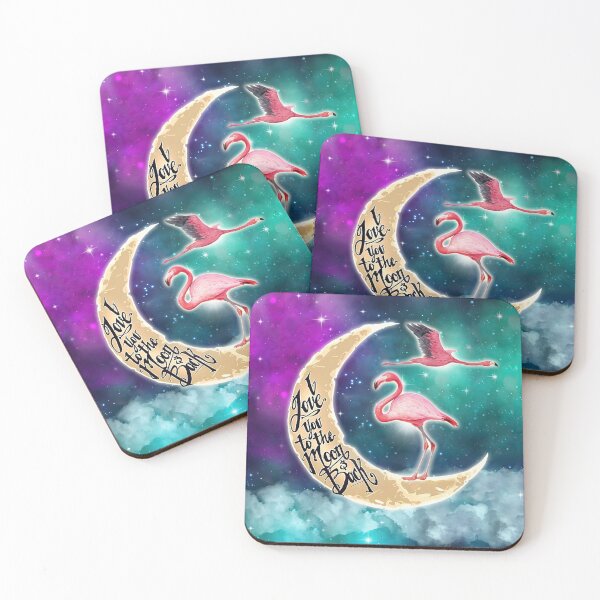 Item preview, Flamingo Galaxy Love You To The Moon designed and sold by LucianaShop.