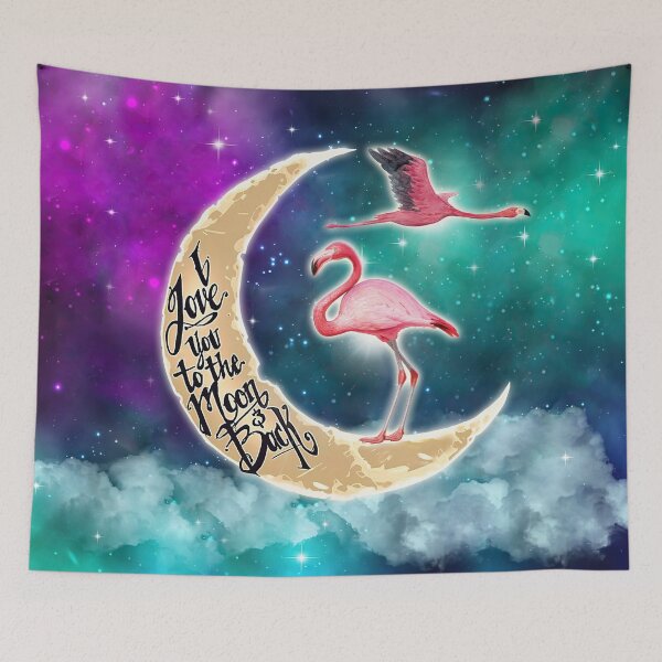Item preview, Flamingo Galaxy Love You To The Moon designed and sold by LucianaShop.
