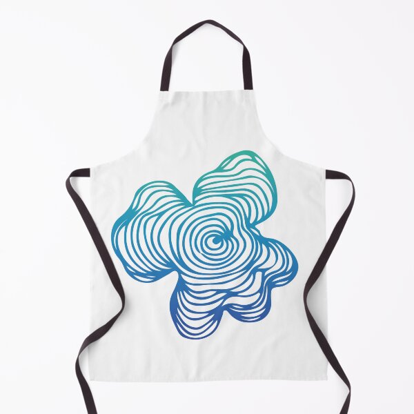 Item preview, Blue Green Gradient Topography Contour Line Art Graphic Tree Growth Rings Flower White designed and sold by Ciara Shortall.