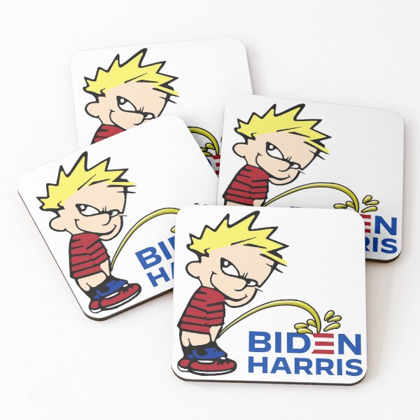 Artikelvorschau, Calvin pinkelt auf Biden Harris entworfen und verkauft von StickerSector.