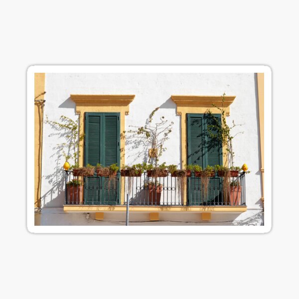 Bright balcony, beautiful shutters - Puglia Sticker