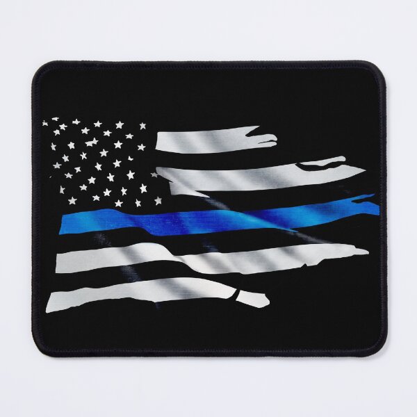 Item preview, Thin Blue Line Tattered USA Flag designed and sold by StickerSector.