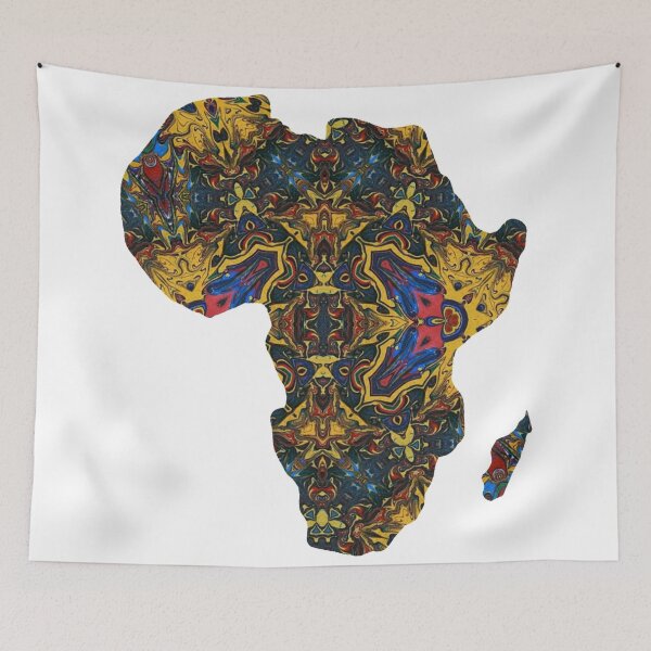Item preview, African Continent with Ankara Print -  Colorful Patterns. designed and sold by NaniniDesigns.