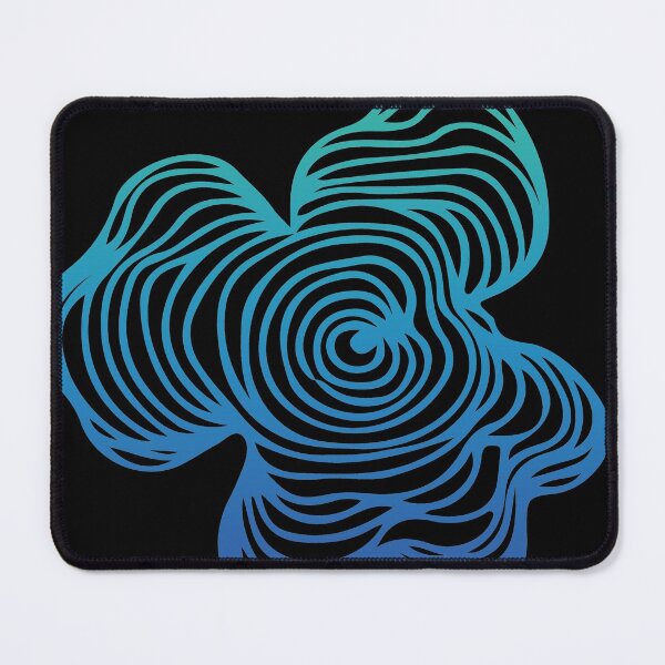 Item preview, Blue Green Gradient Topography Contour Line Art Graphic Wood Tree Growth Rings Pattern Flower designed and sold by Ciara Shortall.