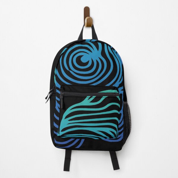 Item preview, Blue Green Gradient Topography Contour Line Art Graphic Wood Tree Growth Rings Pattern Flower designed and sold by Ciara Shortall.