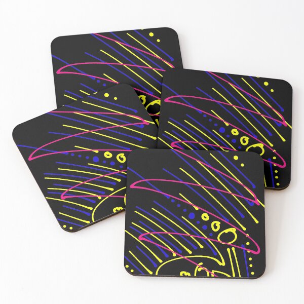Item preview, Funky Festive Zig Zag Abstract Art Pattern on Black designed and sold by that5280lady.