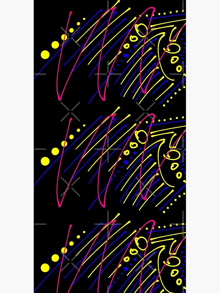 Funky Festive Zig Zag Abstract Art Pattern on Black by that5280lady