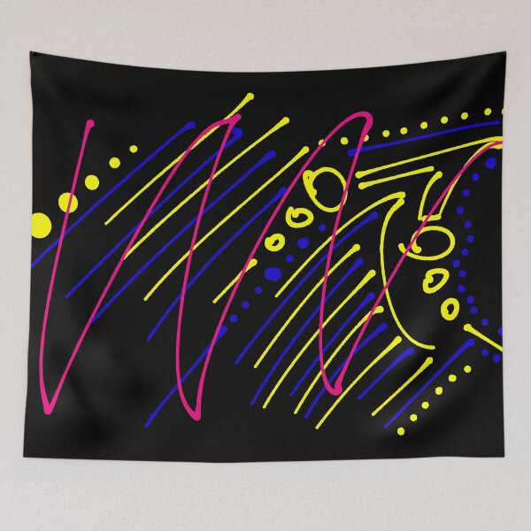 Item preview, Funky Festive Zig Zag Abstract Art Pattern on Black designed and sold by that5280lady.