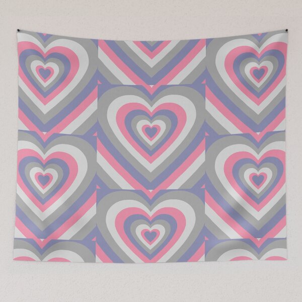Item preview, PINK SILVER PASTEL HEART PATTERN designed and sold by Loona7.