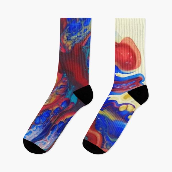 Item preview, Fluid Art Design - Dutch Pour Technique - Blue, Green, Orange, Red, Gold, Yellow designed and sold by AussieMuma.