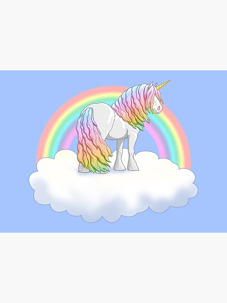 Gypsy Vanner Rainbow Unicorn And Cloud Poster By Csforest Redbubble