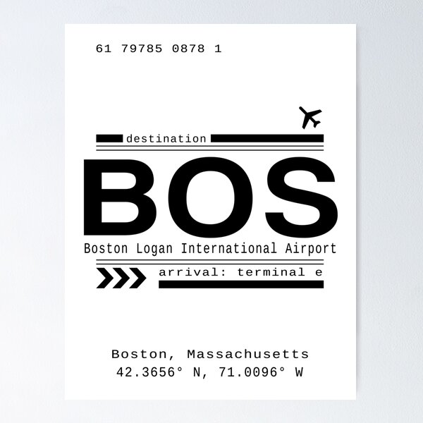 Item preview, BOS, Boston Logan International Airport Call Letters Print designed and sold by Leah Biernacki.
