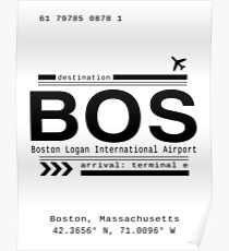 BOS, Boston Logan International Airport Call Letters Print Poster