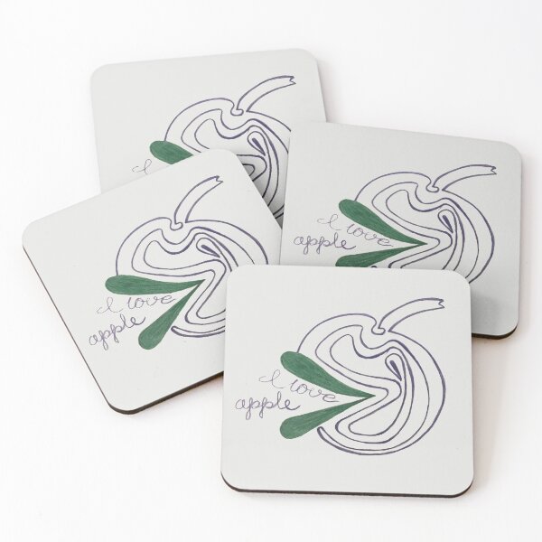 Item preview, I Love Apple hand-drawn art designed and sold by Sennaya.