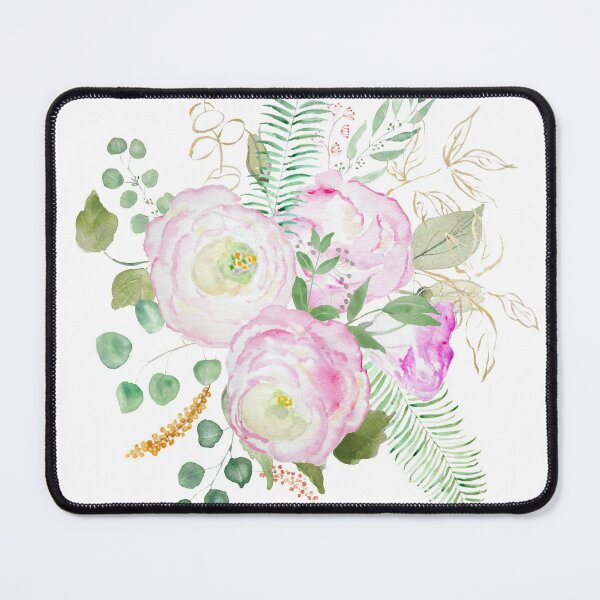 Item preview, hand painted pink eustoma flowers watercolor  designed and sold by ColorandColor.