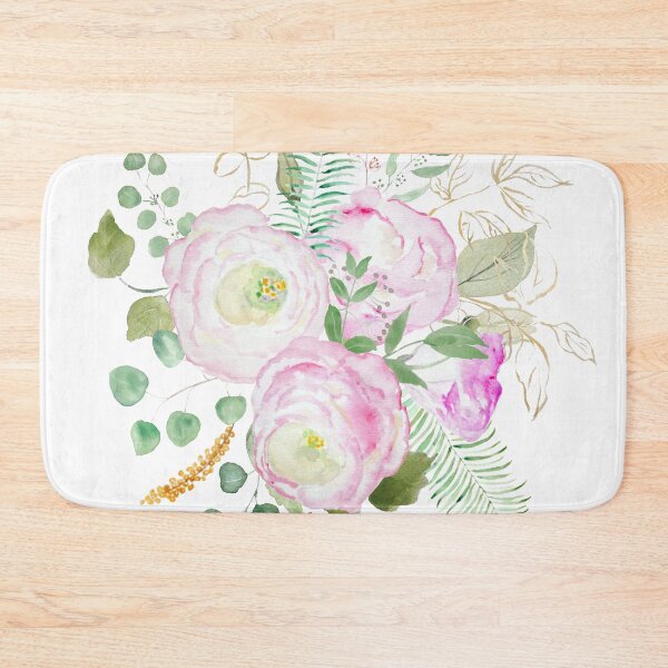 Item preview, hand painted pink eustoma flowers watercolor  designed and sold by ColorandColor.