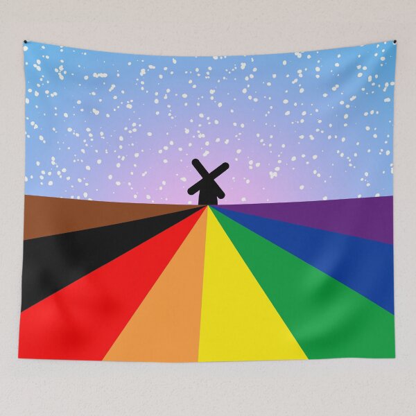 Item preview, Abstract Progress Pride Flag Tulip Field Stars LGBT+ designed and sold by cashewdays.