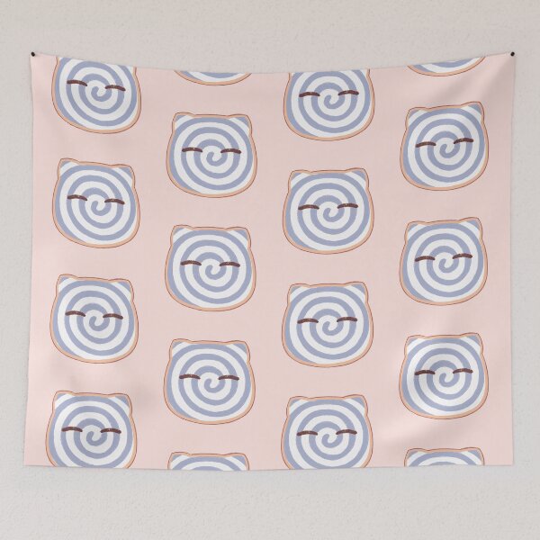 Item preview, Bread loaf cute cat kitty spiral blue white designed and sold by Morcawork.