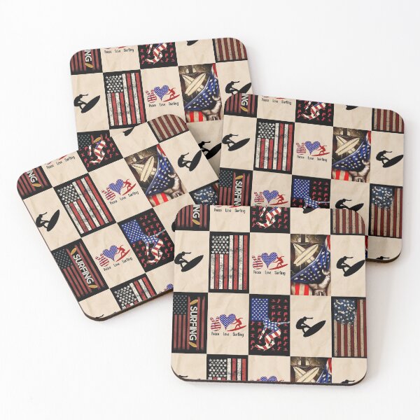 Item preview, Surfing Vintage USA Flag  designed and sold by AletacStore.