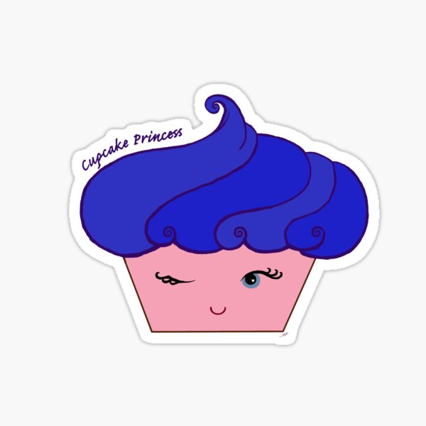Cupcake Princess Blue Sticker
