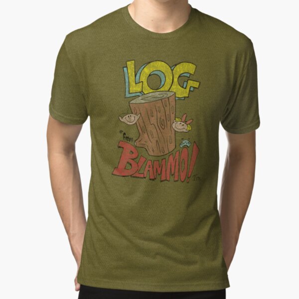 Log by Blammo (Retro Distressed Look). Tri-blend T-Shirt