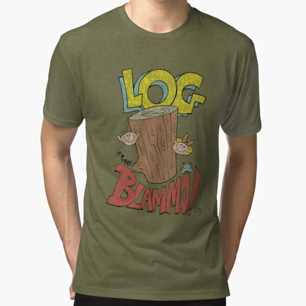 Log by Blammo (Retro Distressed Look). Tri-blend T-Shirt