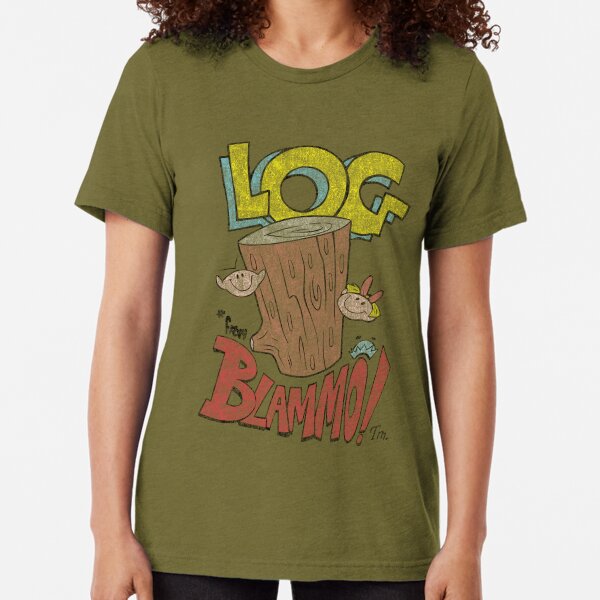 Log by Blammo (Retro Distressed Look). Tri-blend T-Shirt