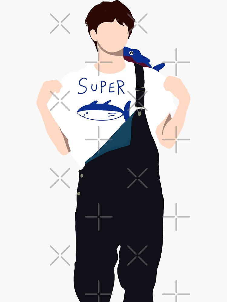 "BTS Jin Super Tuna fanart!" Sticker for Sale by allysonleeart Redbubble