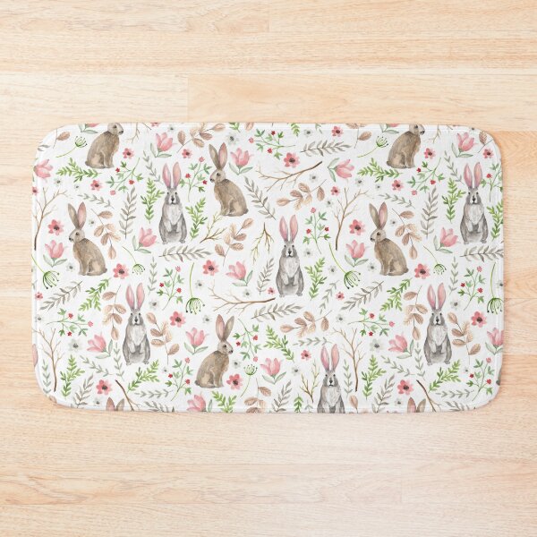 Item preview, Watercolor Rabbits Spring Floral designed and sold by WillaldShop.