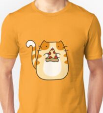Tabby Cat Eating Pizza Slim Fit T-Shirt
