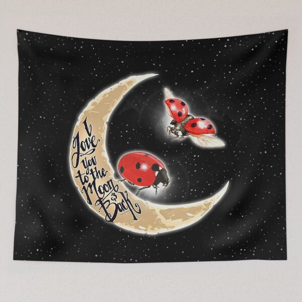 Item preview, Black Love You To The Moon And Back Ladybird designed and sold by CatheriLove.