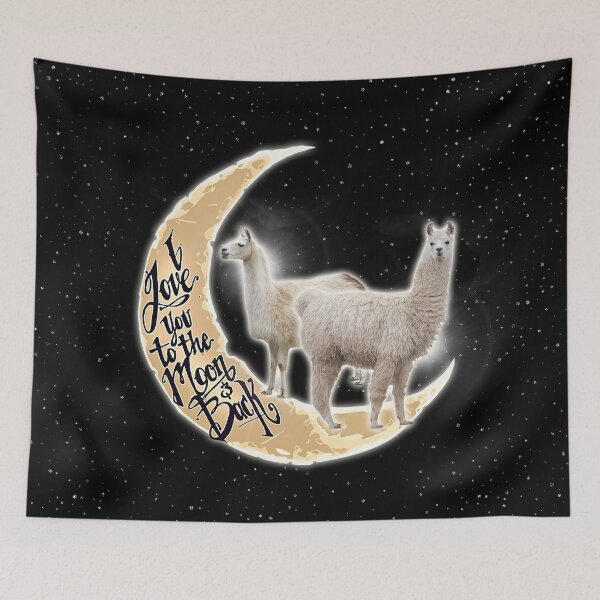 Item preview, Black Love You To The Moon And Back Llama designed and sold by CatheriLove.