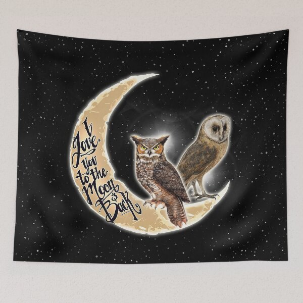 Item preview, Black Love You To The Moon And Back Owl designed and sold by CatheriLove.