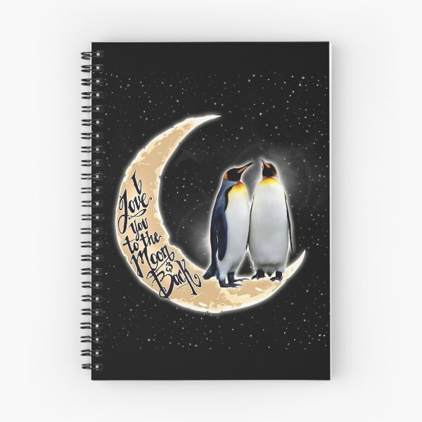 Item preview, Black Love You To The Moon And Back Penguin designed and sold by CatheriLove.